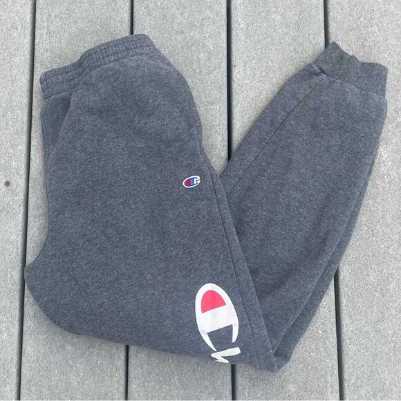 Champion Charcoal Gray Joggers / Sweatpants Logo Youth Size XL - Picture 4 of 5